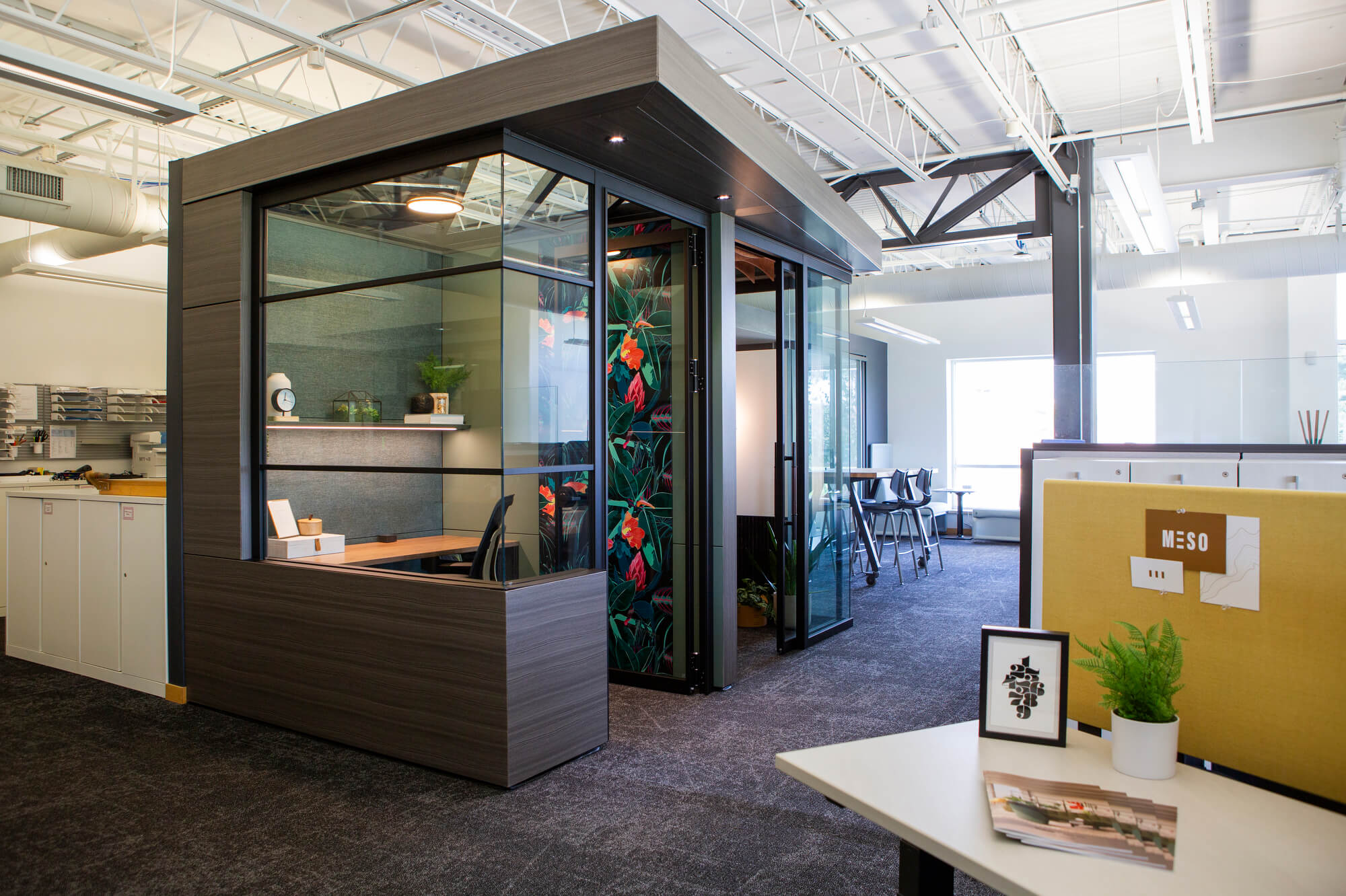 Minneapolis MN Falkbuilt Office featuring curved glass