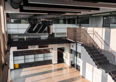 United Alloy entry with glass walls